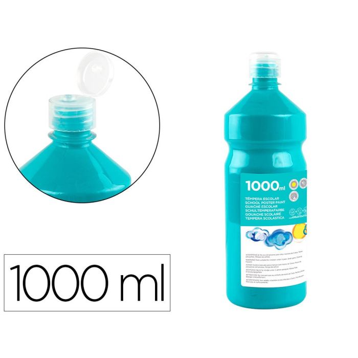 Tempera Liquida Liderpapel Escolar 1000 mL Turquesa