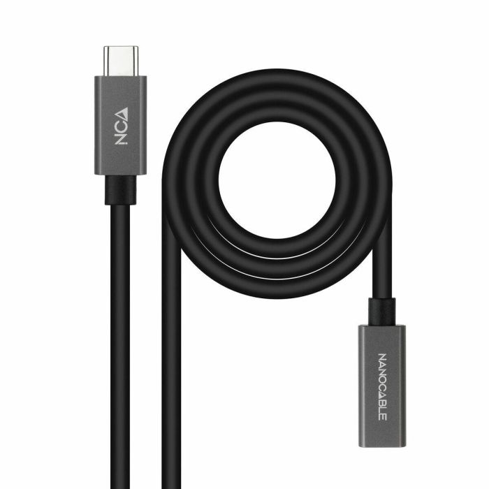 NANOCABLE Cable Prolongador USB-C 3.2 Gen2x2 20Gbps 3A, 4K/60Hz, USB-C/M-USB-C/H, Negro, 1 m 0 NANOCABLE Cable Prolongador USB-C 3.2 Gen2x2 20Gbps 3A, 4K/60Hz, USB-C/M-USB-C/H, Negro, 1 m 0