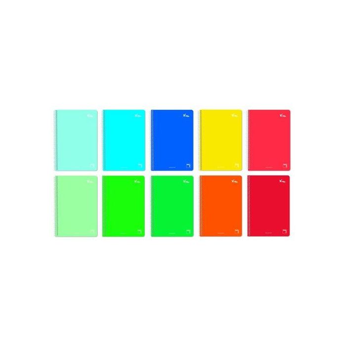 Bloc Pacsa Xtra Tapa Extra Fº 80H Cuadricula 3X3 60G Surtido (10 Col.) (Set de 5)