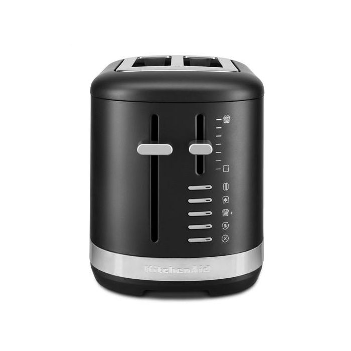Kitchenaid Tostadora Metálica 2 Ranuras Negro Mate, Diseño Contemporáneo con Ranuras Extraanchas y 7 Niveles de Tueste