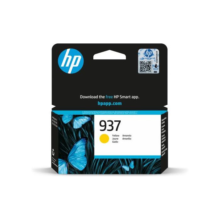 HP Nº 937 Tinta Amarilla OfficeJet Pro para 9110B, 9120, 9130 All-in-One, 9700, 9720, 9730 Series - 800 Páginas