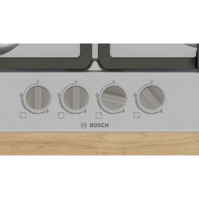 Bosch PGP6B5K90 Placa de Gas Serie 4, 4 Quemadores, 58 cm, Acero Inoxidable 4 Bosch PGP6B5K90 Placa de Gas Serie 4, 4 Quemadores, 58 cm, Acero Inoxidable 4