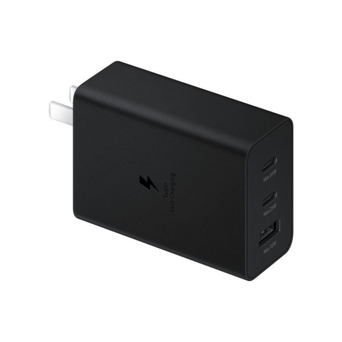Samsung EP-T6530NBEGEU Cargador de Pared 65W Triple Puerto para Carga Rápida con 2x USB-C y 1x USB-A Negro 3