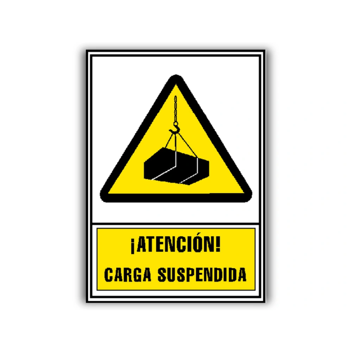 Archivo 2000 Pictograma Atencion Carga Suspendida PVC Amarillo Luminiscente 210x297 mm 1