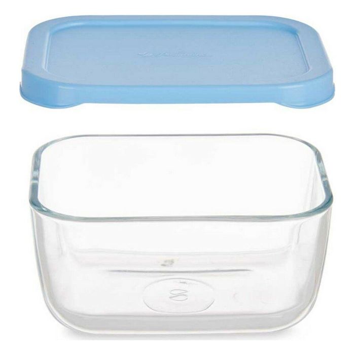 Fiambrera Pasabahce Snow Azul Transparente Vidrio Polietileno 420 ml 12,5 x 6 x 9,5 cm (12 Unidades) 1