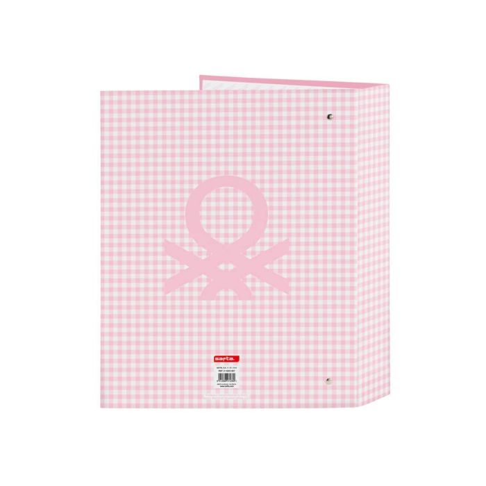 Carpeta de anillas Benetton Vichy Rosa A4 27 x 33 x 6 cm 1