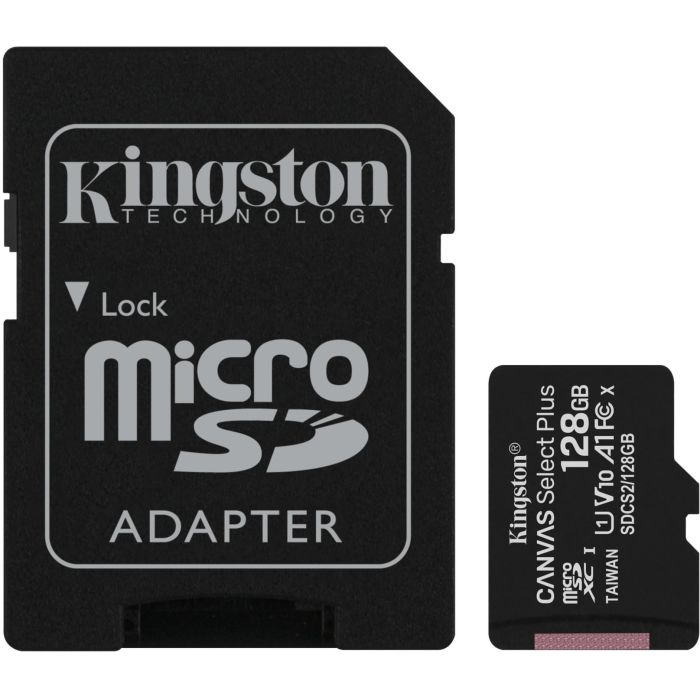 Kingston Canvas Select Plus microSDXC 128 GB Clase 10 UHS-I A1 Optimizada Android, Fotos Alta Resolución y Video Full HD, Adaptador SD 0 Kingston Canvas Select Plus microSDXC 128 GB Clase 10 UHS-I A1 Optimizada Android, Fotos Alta Resolución y Video Full HD, Adaptador SD 0