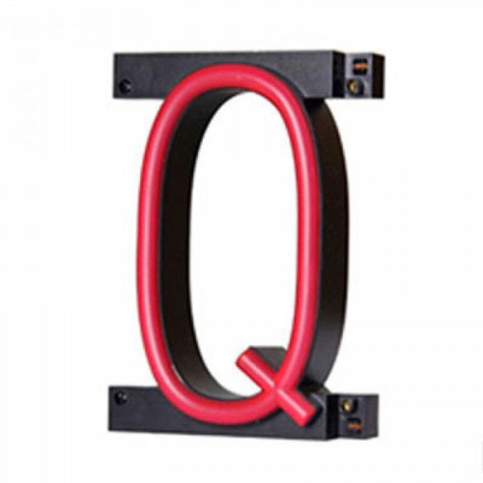 Letra LED Neon Q Ancho 100Mm Alto 161Mm Fondo 38Mm - - Letra LED Neon Q Ancho 100Mm Alto 161Mm Fondo 38Mm - -