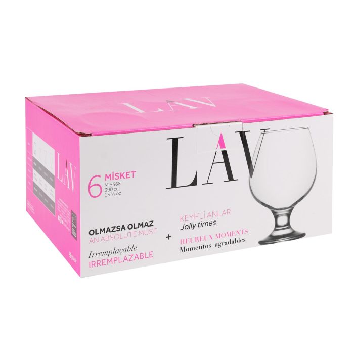 Set de 6 Copas para Coñac Miske 390 cc - Lav (4 Cajas) 8 Set de 6 Copas para Coñac Miske 390 cc - Lav (4 Cajas) 8
