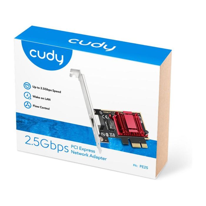 Cudy Tarjeta de Red PCI Express 2.5 Gbps PE25 Adaptador LAN Cableado 2