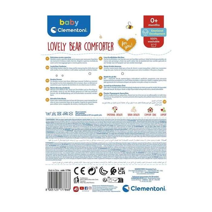 Clementoni Mantita Doudou Dulce Osito Portachupete 18x25x6cm 2