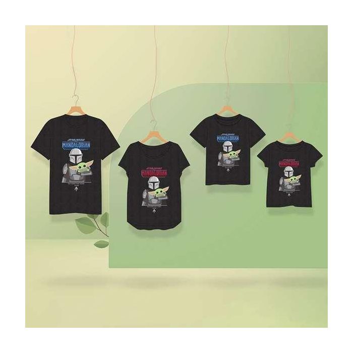 Camiseta de Manga Corta Hombre The Mandalorian Negro Adultos S 6 Camiseta de Manga Corta Hombre The Mandalorian Negro Adultos S 6