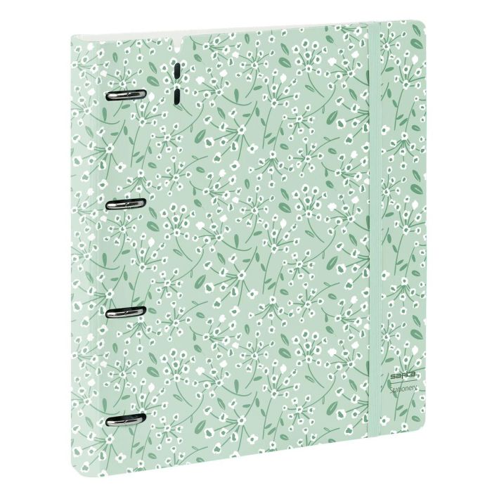 Carpeta de anillas Safta Light green flowers Verde 27 X 32 X 4 cm