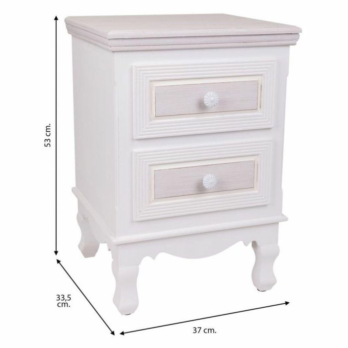 Mesita de Noche Alexandra House Living Blanco 33 x 53 x 37 cm 4