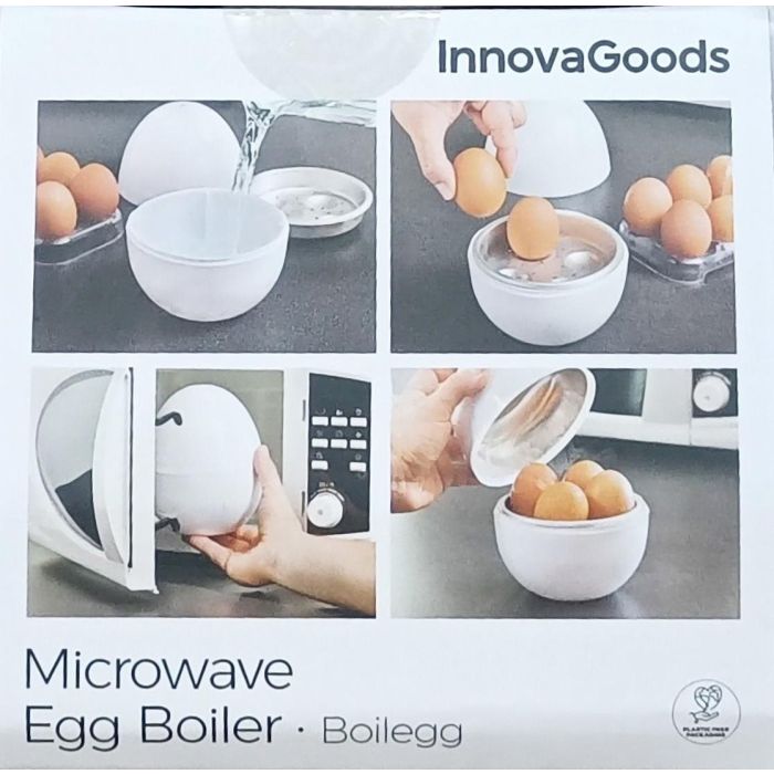 Cuecehuevos para Microondas con Recetario Boilegg InnovaGoods 5 Cuecehuevos para Microondas con Recetario Boilegg InnovaGoods 5