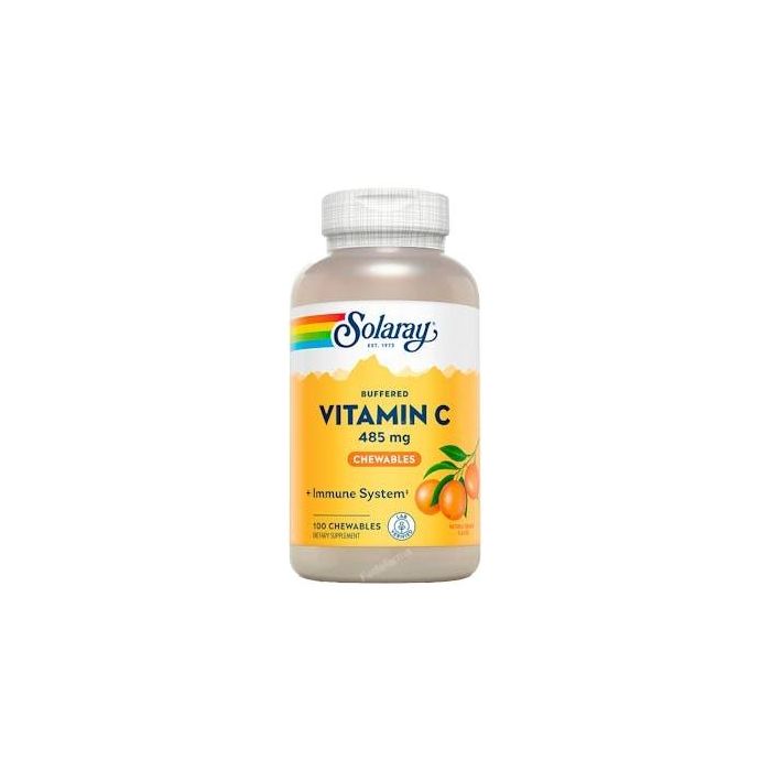 SOLARAY Vitamina C-500 Masticable Sabor Naranja 100 Comprimidos Aptos para Veganos