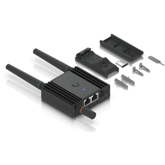 Ubiquiti UniFi UMR-Ultra Router Móvil 4G LTE con WiFi 2.4GHz, 2 Puertos Ethernet, USB-C, para Instalación en Pared/DIN