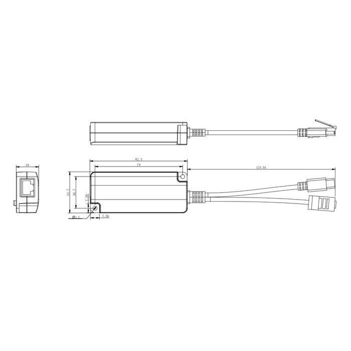MicroConnect Divisor PoE MC-POESPLITTER-CW 5V 2.5A USB-C para Redes y Dispositivos con Conector Tipo C