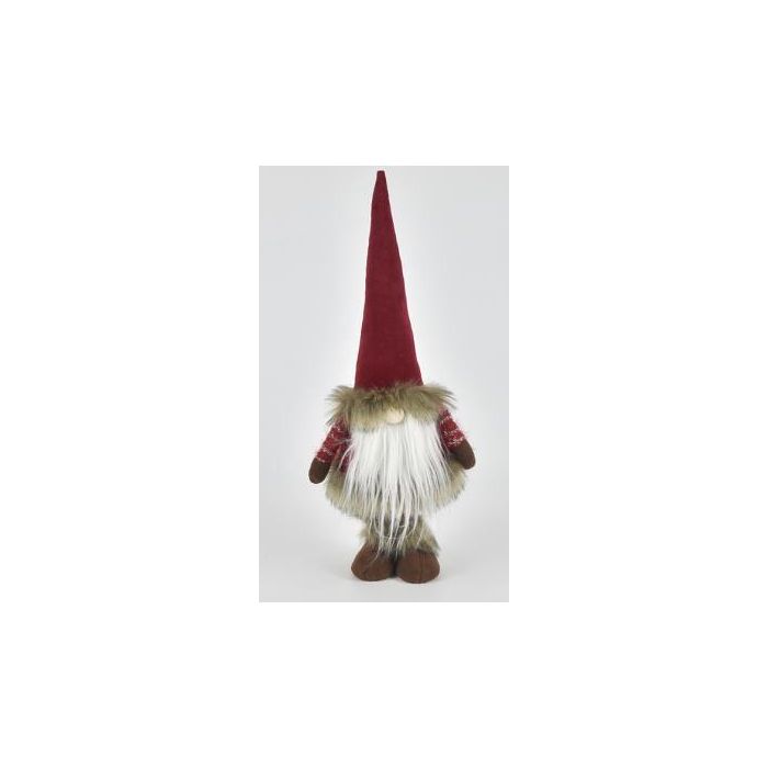 DKD Home Decor Figura Decorativa Navideña Tradicional, Material Poliéster, Color Rojo, Dimensiones 11x15x45 cm