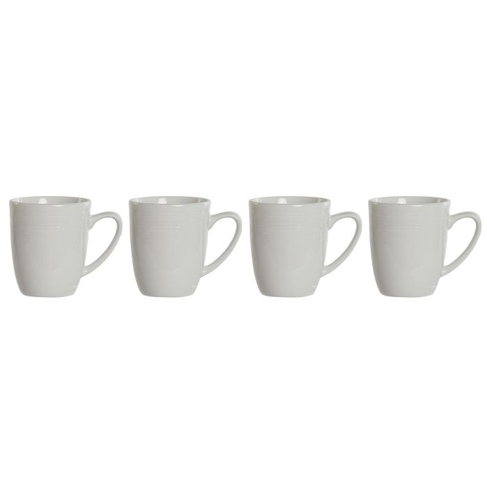DKD Home Decor Mug 10 x 9 x 12 cm Set de 4 Porcelana Blanco 0 DKD Home Decor Mug 10 x 9 x 12 cm Set de 4 Porcelana Blanco 0