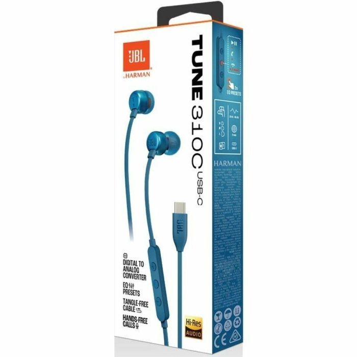 Auriculares con Micrófono JBL Tune 310C Azul 1 Auriculares con Micrófono JBL Tune 310C Azul 1