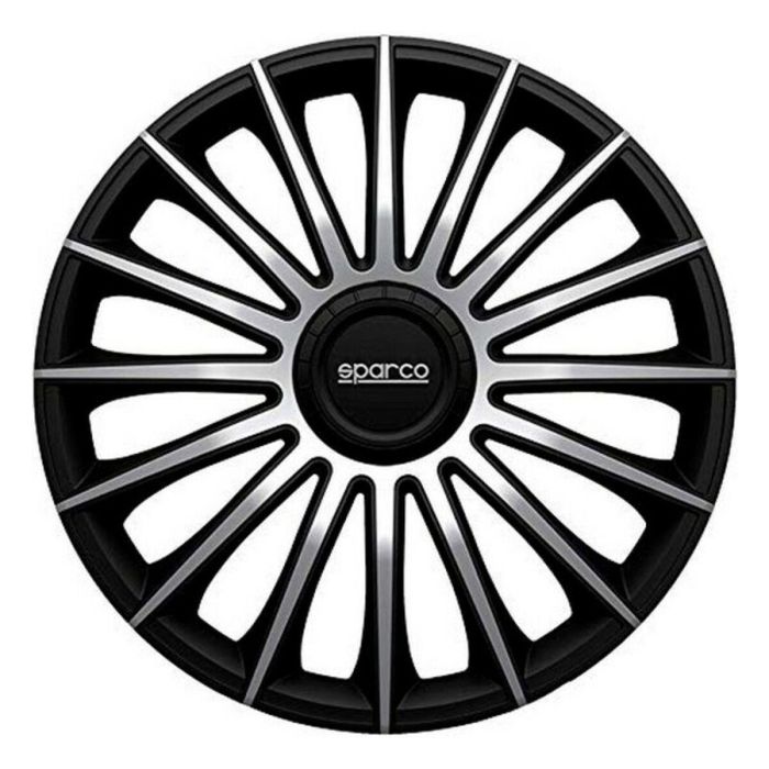 Sparco SPC1593BKSV Tapacubos Torino 15" Negro-Plata