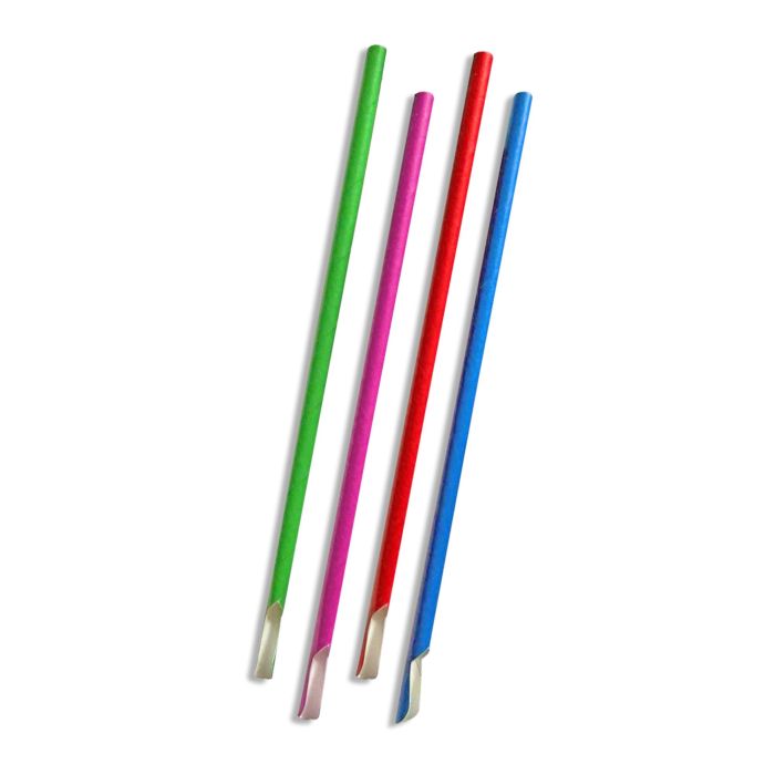 Set de 25 pajitas de cartón con cuchara 19.7x6 mm - Algon (24 Cajas) 1 Set de 25 pajitas de cartón con cuchara 19.7x6 mm - Algon (24 Cajas) 1
