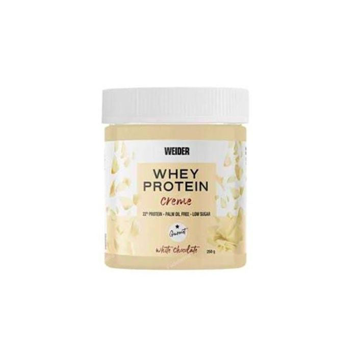 Weider Whey Protein Creme Choco White 250Gr. Crema Proteica de Suero Sabor Chocolate Blanco, Baja en Azúcares, Sin Gluten