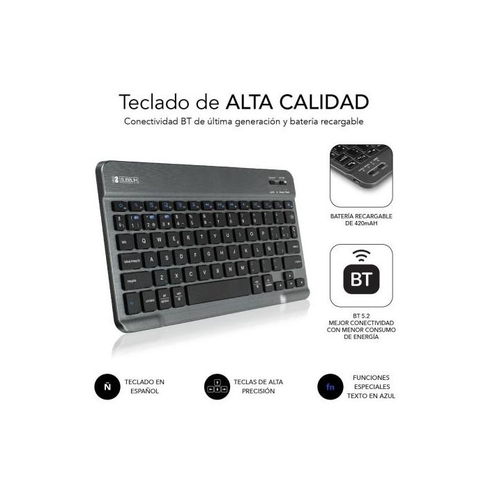 Funda con Teclado Subblim KeyTab Pro BT para Tablets Samsung Galaxy A9+/ Negra 4