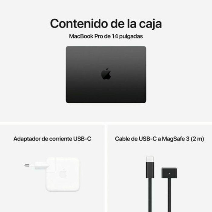 Apple MW2U3Y/A MacBook Pro 14.2" Liquid Retina XDR, Chip M4 10-Core CPU, 10-Core GPU, 16GB RAM, 512GB SSD, Negro Espacial 12 Apple MW2U3Y/A MacBook Pro 14.2" Liquid Retina XDR, Chip M4 10-Core CPU, 10-Core GPU, 16GB RAM, 512GB SSD, Negro Espacial 12