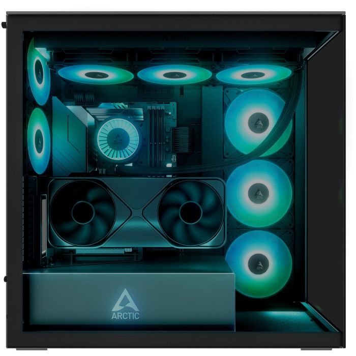 ARCTIC Xtender Black - Caja PC con ventana y soporte GPU vertical 6