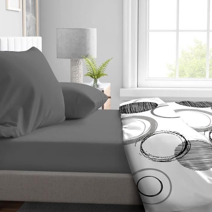 Sábana bajera ajustable - HOME LINGE PASSION - HP71762 - 90 x 190 cm + capó 30 cm - Microfibra - 82 g - Gris antracita 1 Sábana bajera ajustable - HOME LINGE PASSION - HP71762 - 90 x 190 cm + capó 30 cm - Microfibra - 82 g - Gris antracita 1
