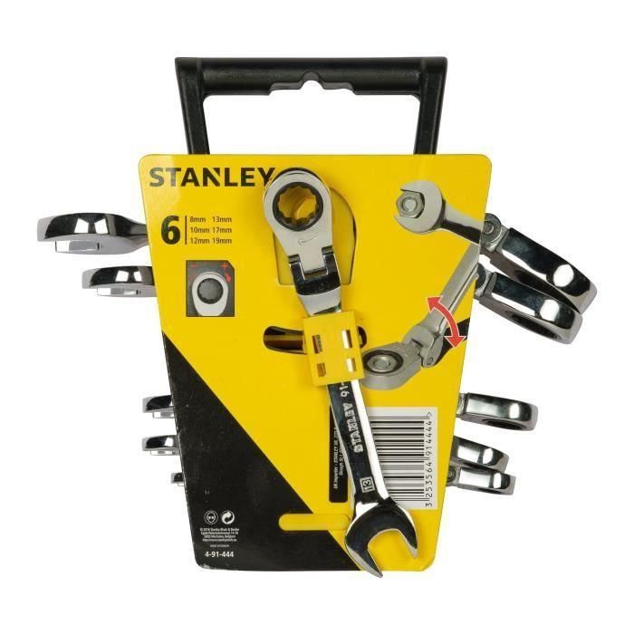 STANLEY 6 llaves combinadas con trinquete con cabeza indexable 2 STANLEY 6 llaves combinadas con trinquete con cabeza indexable 2