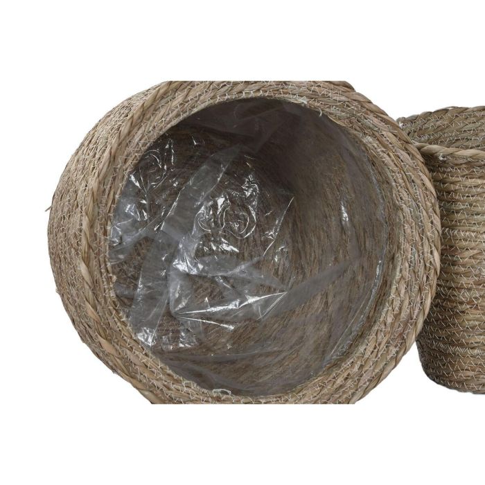 Macetero Home ESPRIT Marrón Fibra Urbano 70 x 70 x 58 cm (7 Unidades) 2