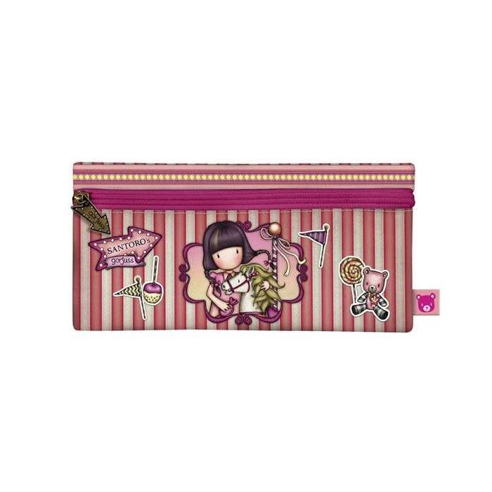 Estuche Escolar Gorjuss Carousel Salmón (22 x 11 x 1.5 cm)