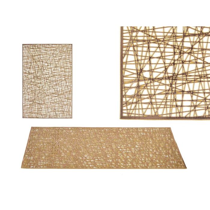 Tapete rectangular plástico dorado Kinvara 45x30 cm - 70% PVC, 30% poliéster (48 Unidades) Tapete rectangular plástico dorado Kinvara 45x30 cm - 70% PVC, 30% poliéster (48 Unidades)