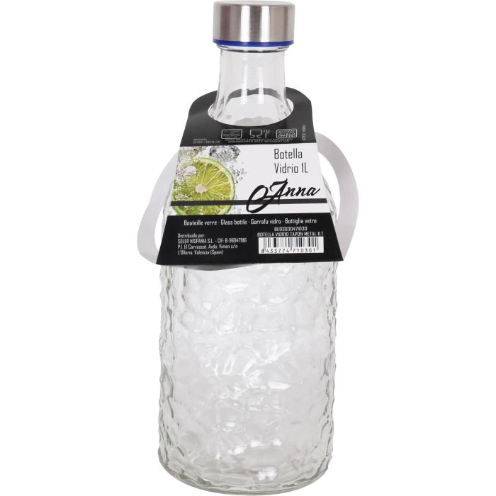 Botella de vidrio con tapón de metal 1Lt Anna (12 Unidades) 1 Botella de vidrio con tapón de metal 1Lt Anna (12 Unidades) 1