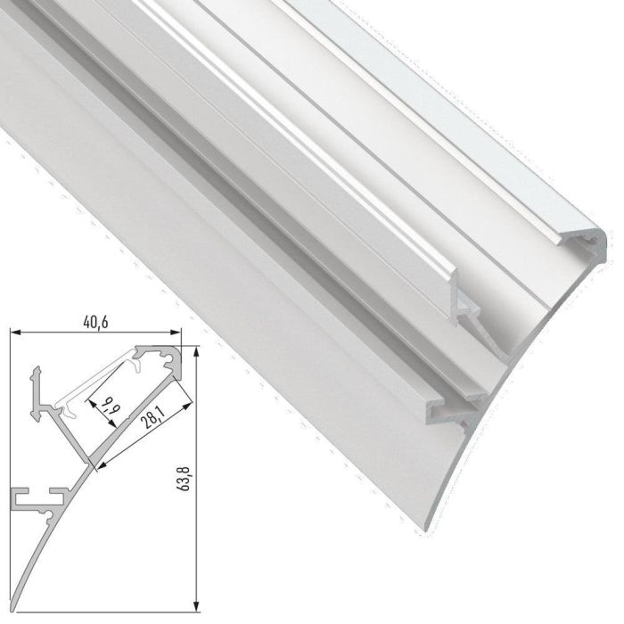 Perfil Aluminio LOGI 2,02M - Lacado Blanco