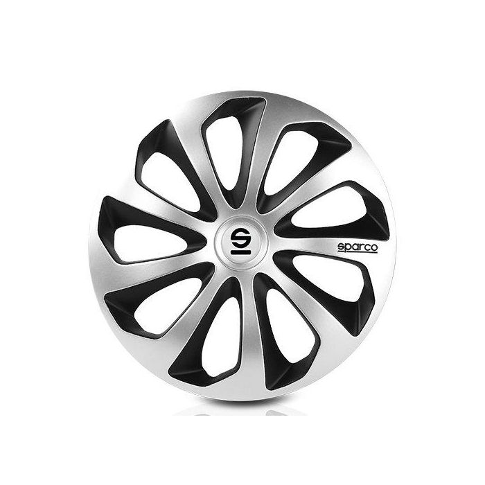 Sparco Tapacubos Sicilia Bicolor 14" Plata-Negro SPC1473SVBK 4 Unidades 1 Sparco Tapacubos Sicilia Bicolor 14" Plata-Negro SPC1473SVBK 4 Unidades 1