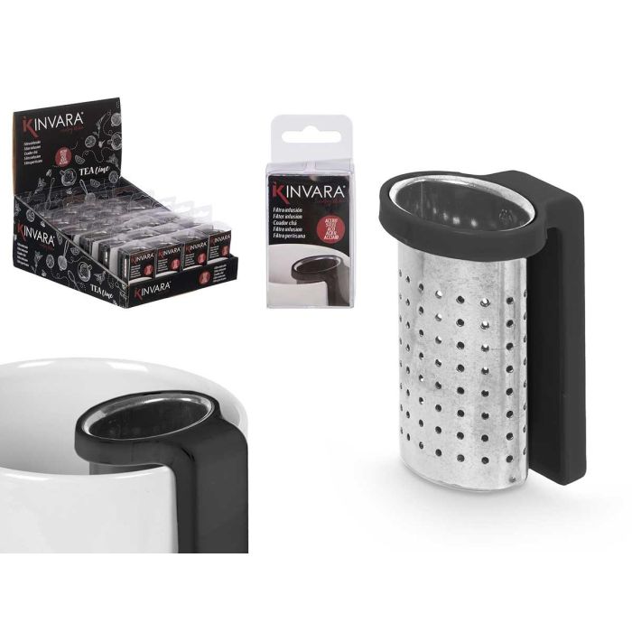 Kinvara Filtro Té Negro 4x6x4 cm - Plástico PP y Metal 430S-S (24 Unidades) 0 Kinvara Filtro Té Negro 4x6x4 cm - Plástico PP y Metal 430S-S (24 Unidades) 0