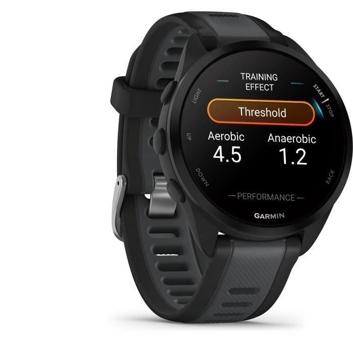 Reloj GPS conectado - GARMIN - Forerunner 165 - 1.2 - Negro con correa Negra y Gris 1