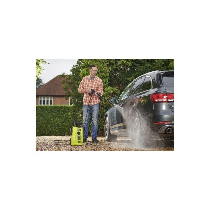 Hidrolimpiadora de alta presión - RYOBI - 1400 W - 110 bares - 390 L - Manguera de PVC de 5 m - Lanza Vario - Lanza Turbo - Boquilla detergente 0,35 L 3 Hidrolimpiadora de alta presión - RYOBI - 1400 W - 110 bares - 390 L - Manguera de PVC de 5 m - Lanza Vario - Lanza Turbo - Boquilla detergente 0,35 L 3