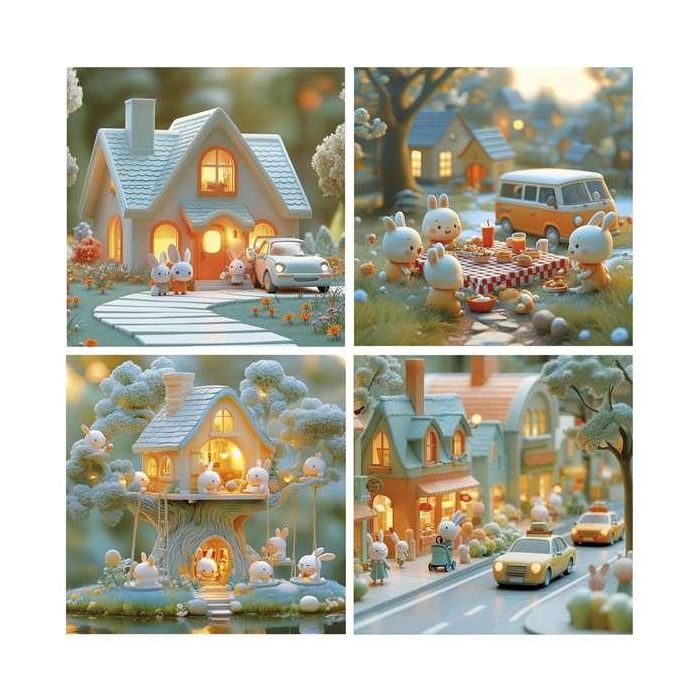 Educa Puzzle 12-16-20-25 piezas Ciudad de Conejitos +3 años