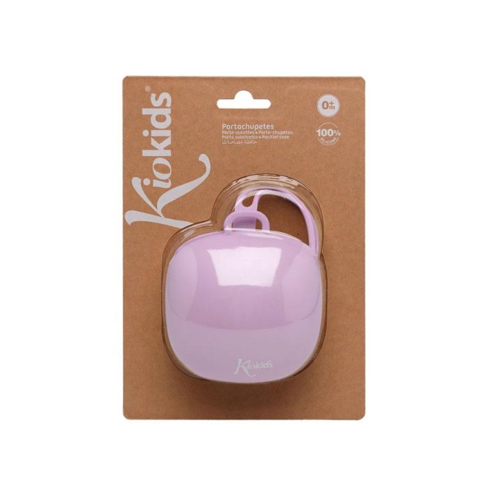 KioKids Portachupetes de Silicona Lavanda para 1 chupete, con Lazo para Colgar, Higiénico y Seguro, Apto Lavavajillas y Esterilizador, para Bebés +0 meses 3