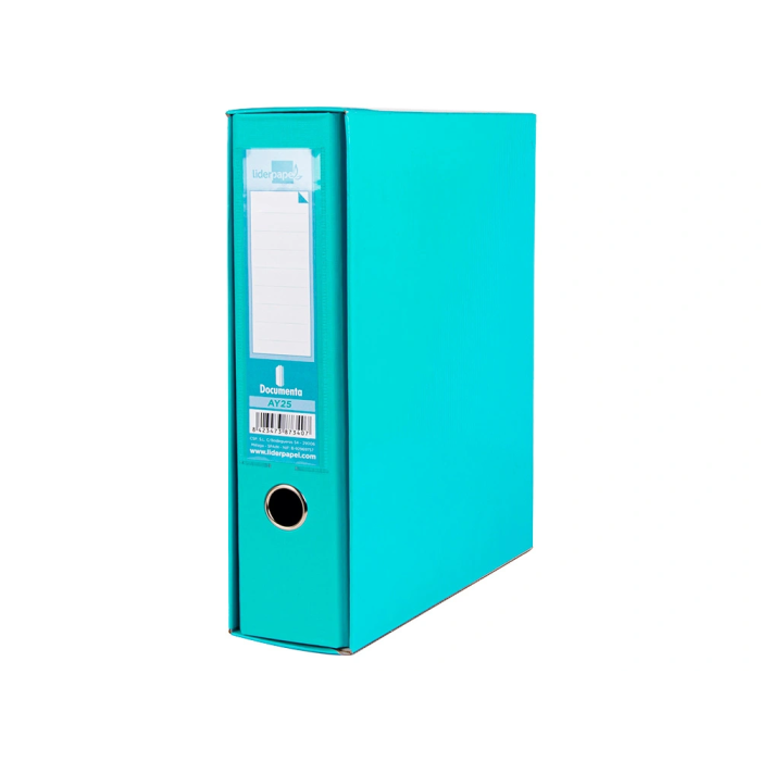 Liderpapel Caja Archivador de Palanca Cartón Folio Documenta Lomo 75 mm Verde Claro 3