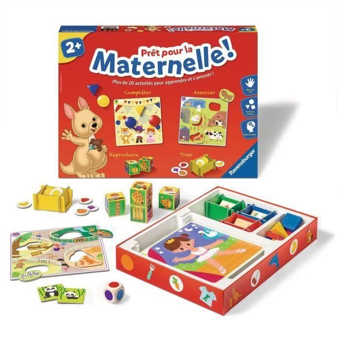 Ravensburger Juego Educativo ¡Listo para el Jardín de Infantes! Preparación Preescolar 2+ Años con Tableros, Fichas y Memory 2