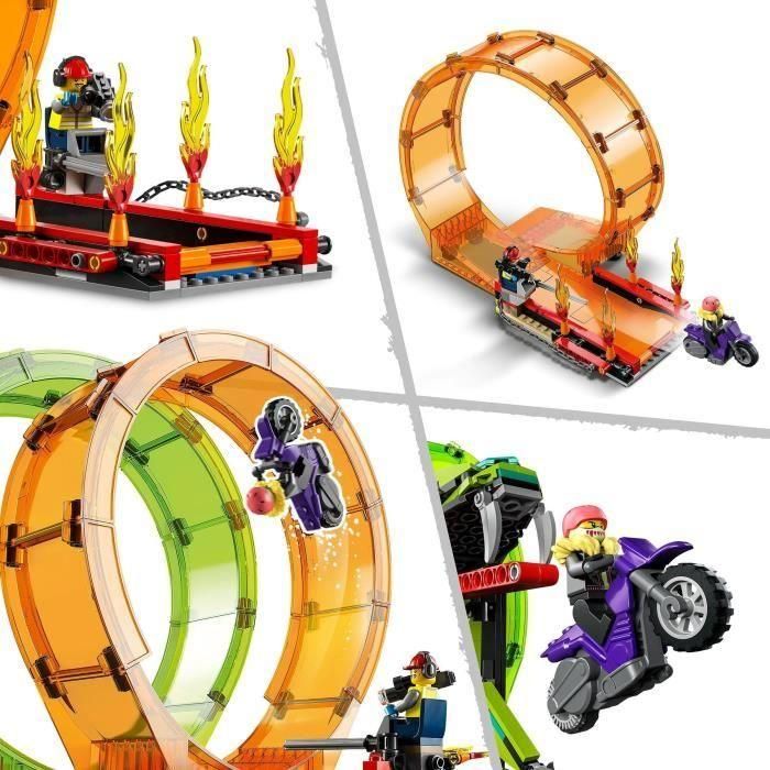 LEGO 60339 City Stuntz Stunt Arena con doble bucle, Monster Truck con rampa y minifiguras de Stunt, a partir de 7 años 2