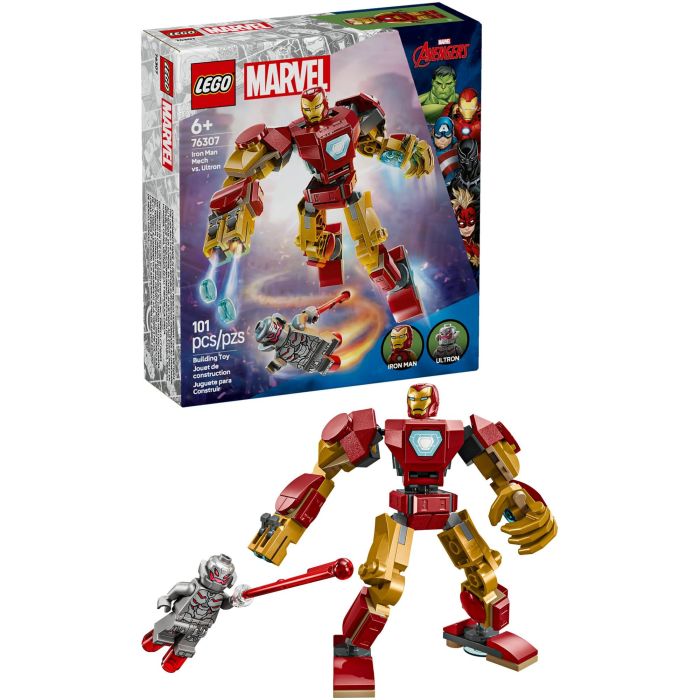 LEGO 76307 Armadura Robótica de Iron Man vs. Ultrón Set LEGO Marvel Construible con 2 Minifiguras y Cañón Disparador Edad +6 Años 2 LEGO 76307 Armadura Robótica de Iron Man vs. Ultrón Set LEGO Marvel Construible con 2 Minifiguras y Cañón Disparador Edad +6 Años 2