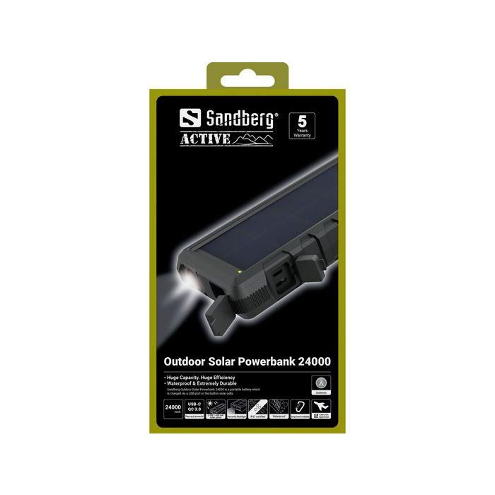Sandberg Outdoor Solar Powerbank 24000 mAh Impermeable Resistente USB-C QC 3.0 Carga Rápida para Smartphone y Dispositivos 4 Sandberg Outdoor Solar Powerbank 24000 mAh Impermeable Resistente USB-C QC 3.0 Carga Rápida para Smartphone y Dispositivos 4