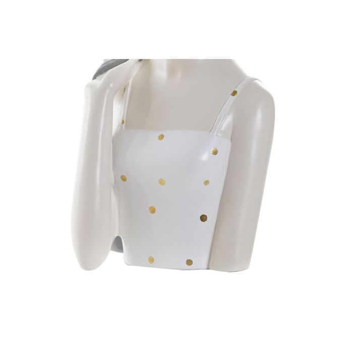 DKD Home Decor Figura Decorativa Resina Blanco Rosa 15 x 27.5 x 15 cm (2 Unidades) 2